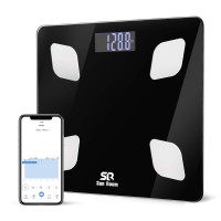 Bluetooth Body Fat Scale- Wireless Digital Bathroom Weight Scale- SR SunRoom Smart BMI Scale with 12 Essential Measurements and FDA Approved Body.