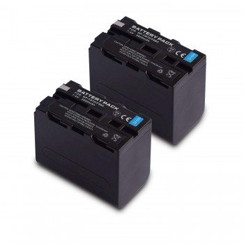 NP F975, NP F970, NP F960, NP F950 2X Replacement Li-ion for Sony DCM-M1 MVC-CD1000 HDR-FX1 DCR-VX2100E DSR-PD190P NEX-FS700RH HXR-NX3 (Dual Battery)